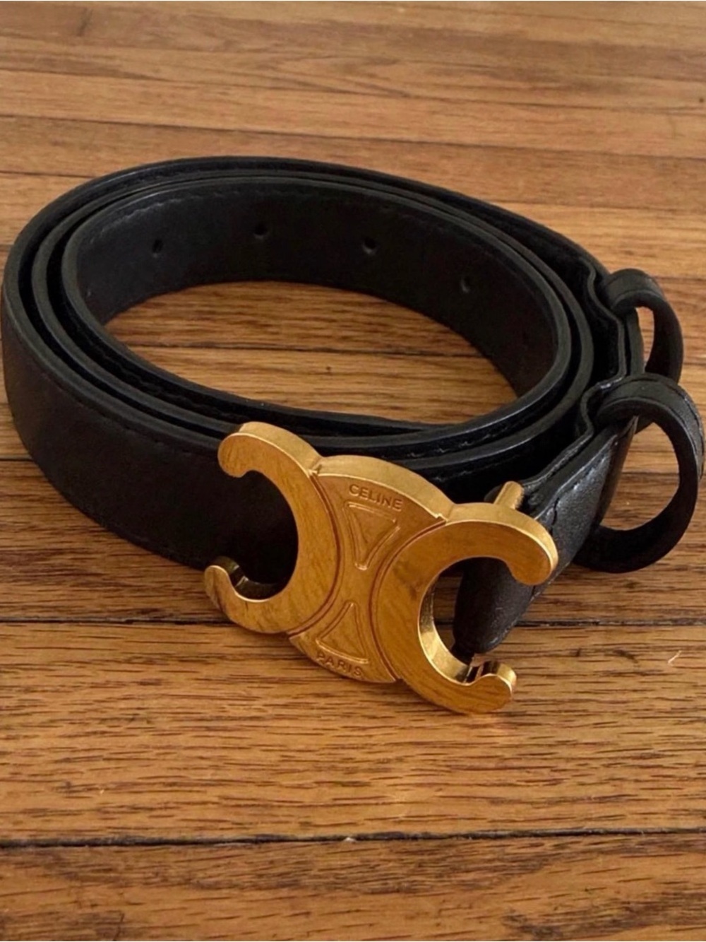 Inspired Belt with Gold Triomphe Buckle